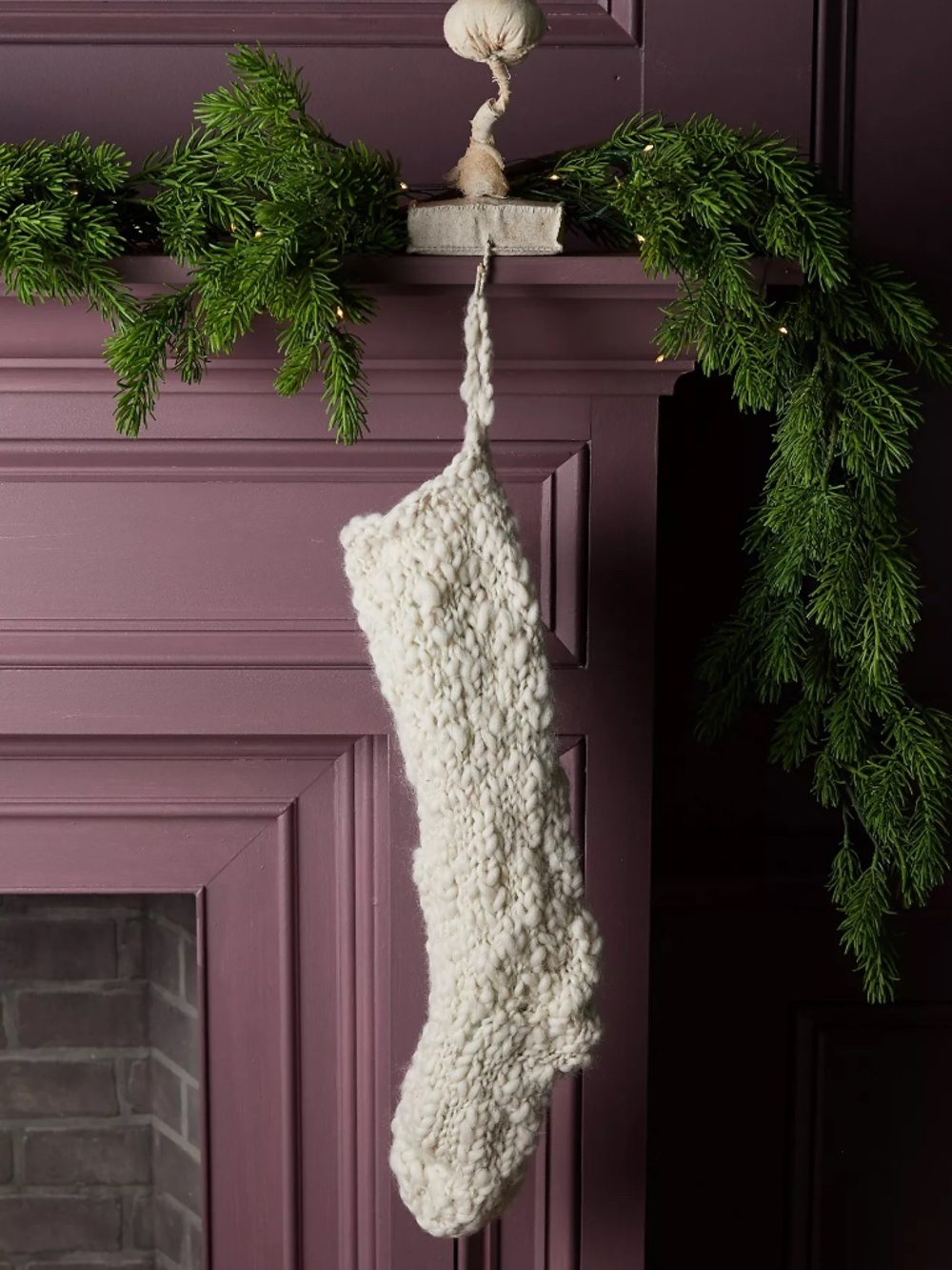 Anthropologie Terrain Chunky Knit Wool Christmas Stocking